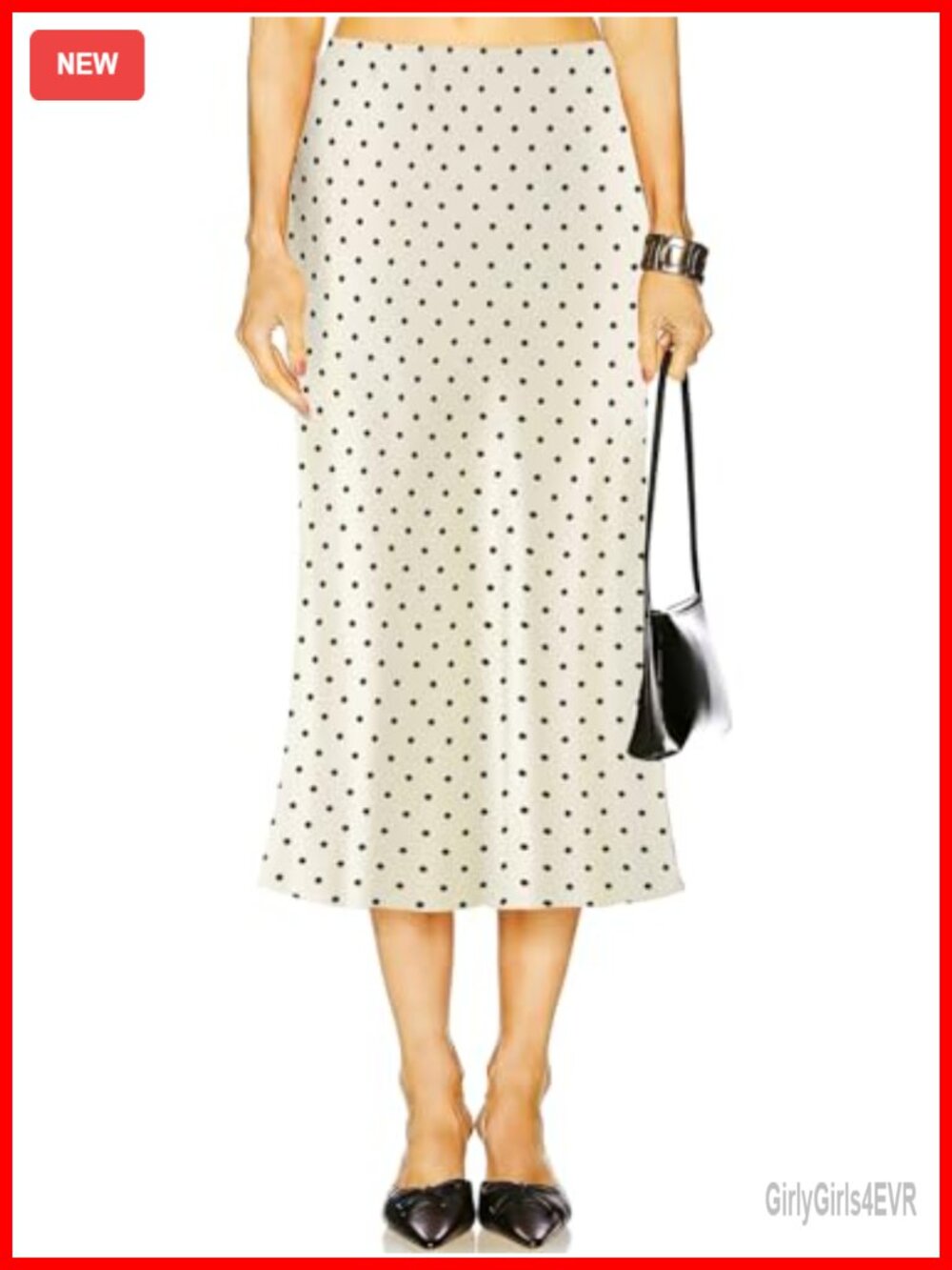 Satin Midi Skirt High Waisted A-Line Flared Hidden Elastic Waist Silk